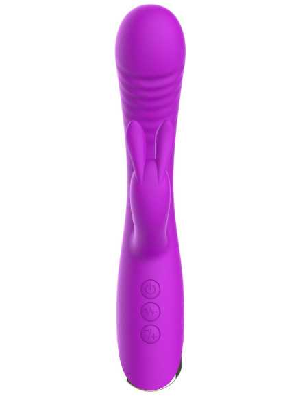 Vibromasseur triple stimulation très puissant violet USB - WS-NV062PUR