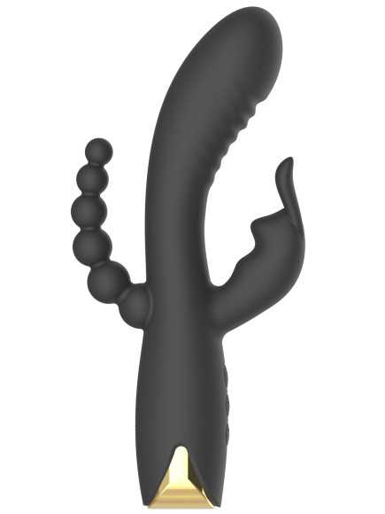 Vibromasseur triple stimulation très puissant noir USB - WS-NV062BLK