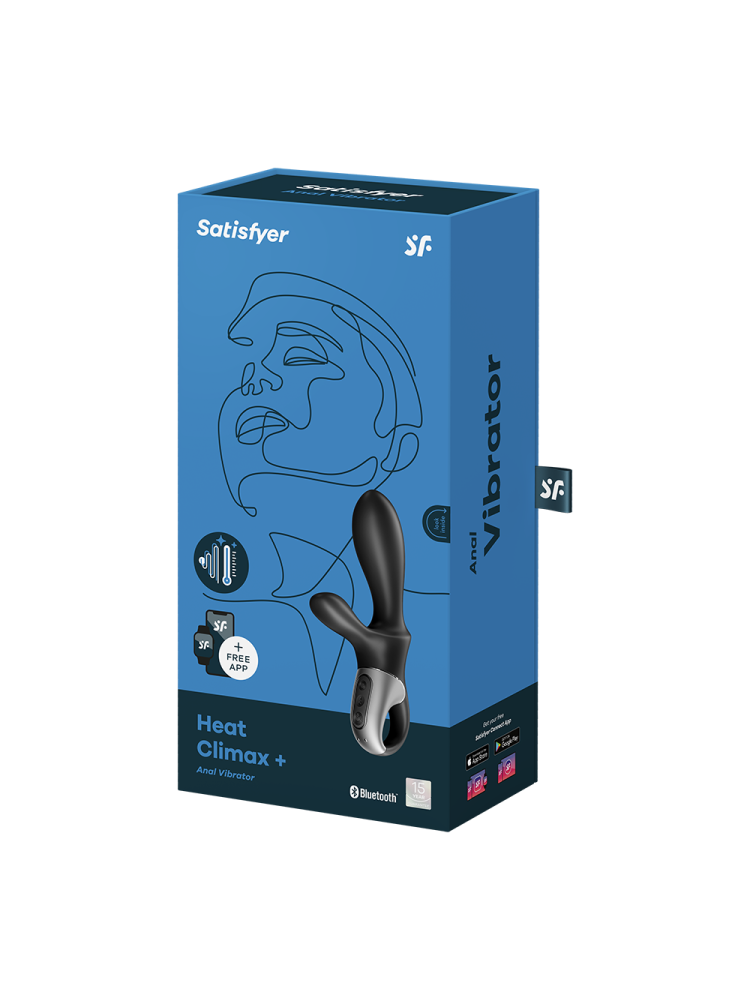 Vibromasseur rabbit noir USB, chauffant et connecté Heat Climax  Satisfyer - CC597791