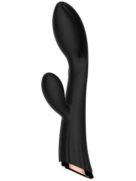 Vibromasseur noir avec stimulateur de clitoris LRIS USB - LRISBLACK