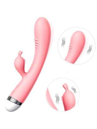 Vibromasseur Rabbit rose vintage 10 vitesse USB - TOZ-053BPNK