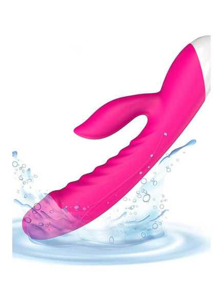 Vibromasseur rabbit rose chauffant 10 programmes USB - CR-CAV019