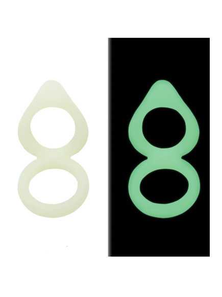 Double cockring vert fluorescent en silicone - WS-NV508B