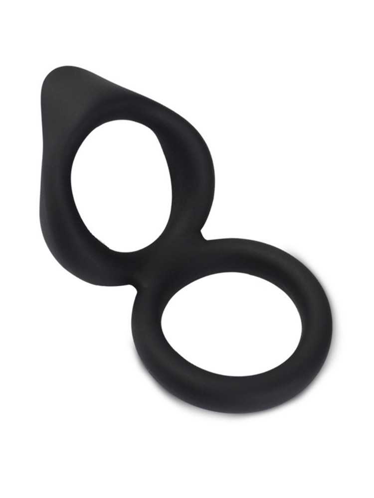 Double cockring noir en silicone - WS-NV508B