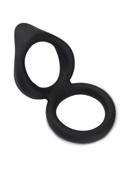 Double cockring noir en silicone - WS-NV508B