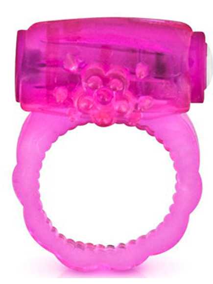 Cockring rose vibrant avec stimulation du clitoris - CC570041