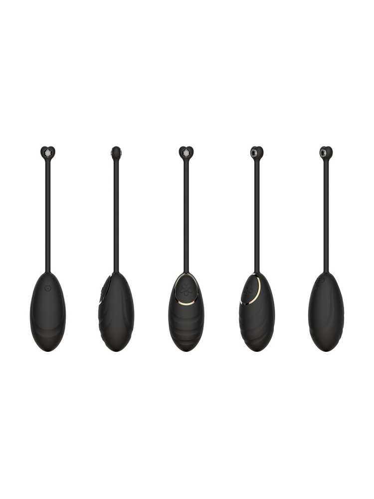 Œuf vibrant noir avec télécommande USB - DAISYBLACK