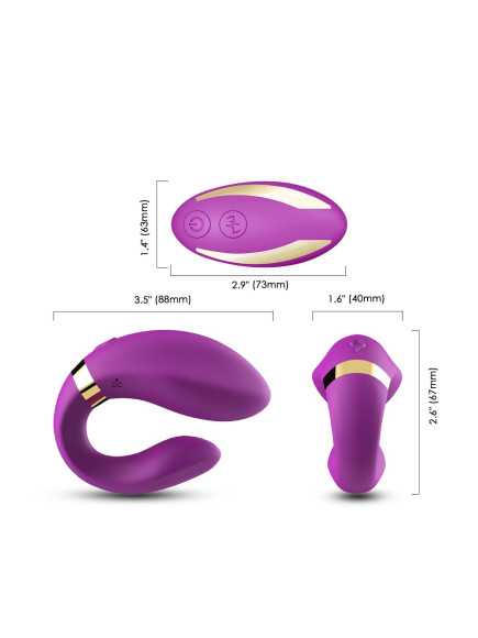 Vibromasseur forme U Violet pour couple avec double moteurs - USK-GZ02PUR