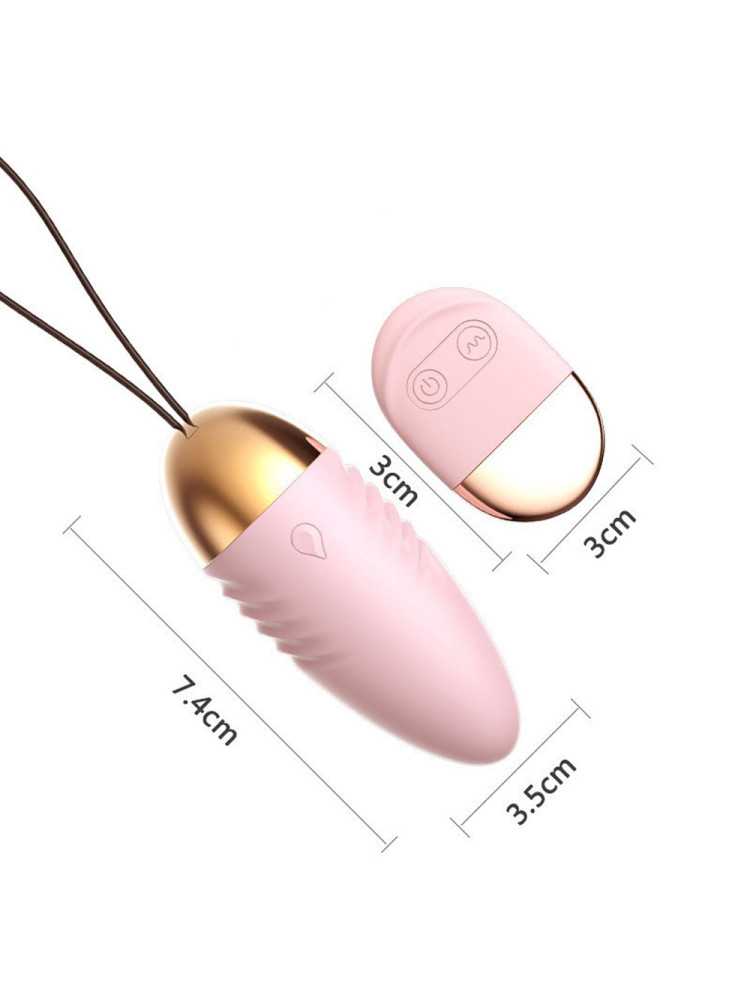 Oeuf  vibrant rose avec télécommande à piles  - TOD-083PNK