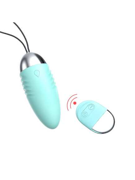 Oeuf  vibrant turquoise avec télécommande à piles  - TOD-083TUR