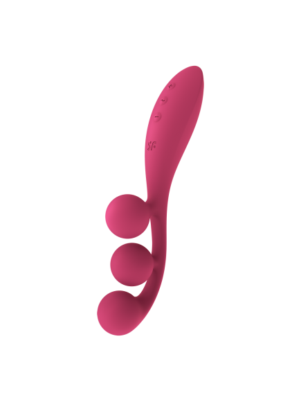 Vibromasseur triple stimulation flexible, anal, vaginale, clitoridienne Tri Ball rouge USB Satisfyer - CC597817