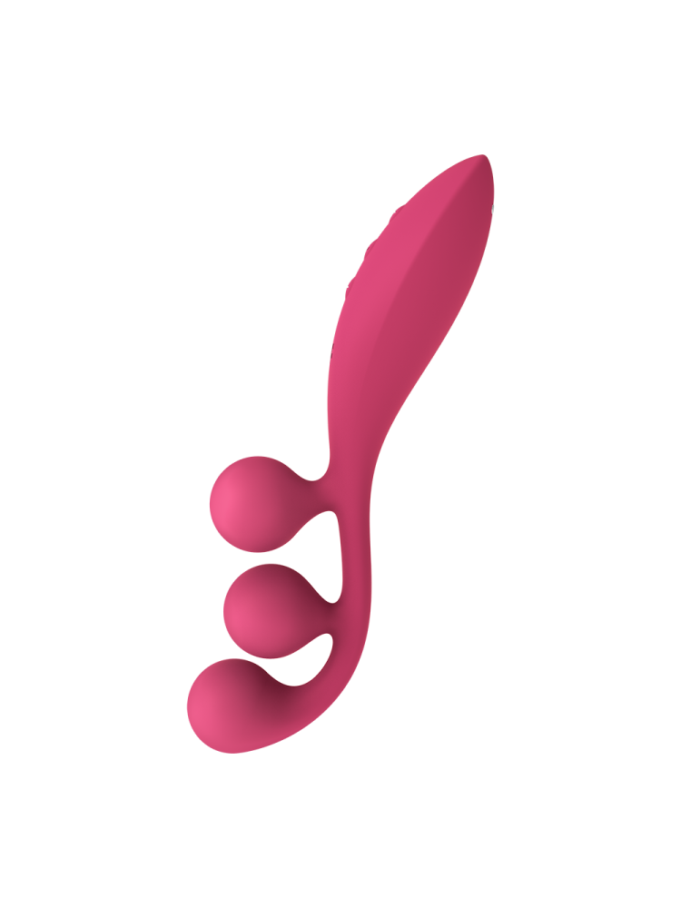 Vibromasseur triple stimulation flexible, anal, vaginale, clitoridienne Tri Ball rouge USB Satisfyer - CC597817