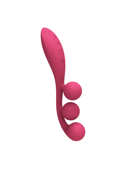 Vibromasseur triple stimulation flexible, anal, vaginale, clitoridienne Tri Ball rouge USB Satisfyer - CC597817