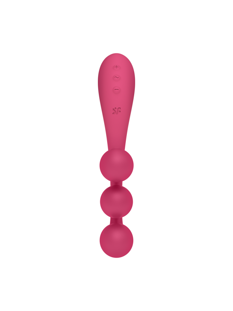 Vibromasseur triple stimulation flexible, anal, vaginale, clitoridienne Tri Ball rouge USB Satisfyer - CC597817