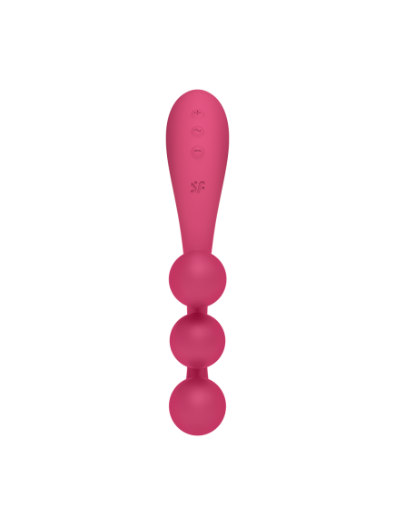 Vibromasseur triple stimulation flexible, anal, vaginale, clitoridienne Tri Ball rouge USB Satisfyer - CC597817