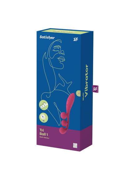 Vibromasseur triple stimulation flexible, anal, vaginale, clitoridienne Tri Ball rouge USB Satisfyer - CC597817