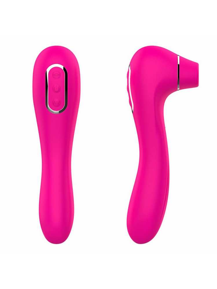 Vibromasseur 10 modes  et stimulateur par vibrations à picots sur membrane rose 10 programmes USB - BOZ-047PNK