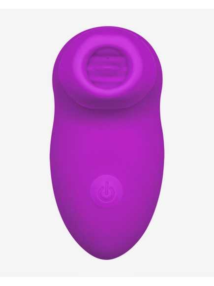 Stimulateur clitoridien avec 2 embouts interchangeable vibration sur picots et langue - BOZ-058PUR