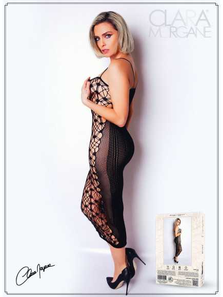Robe sexy longue en résille noire - Le Numéro 3 - Collection Robe - CM97003