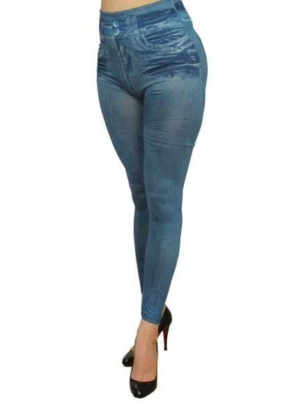 Legging bleu effet jean usé - FD1014