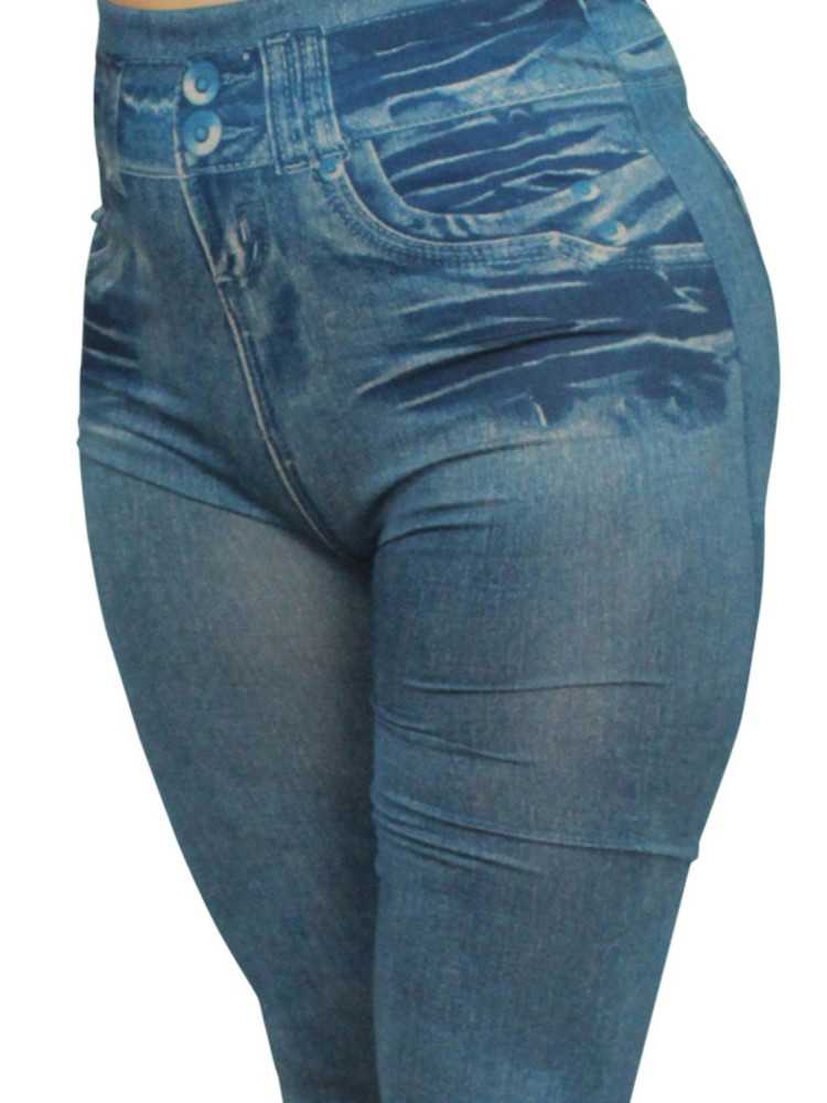Legging bleu effet jean usé - FD1014