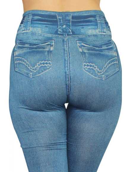 Legging bleu effet jean usé - FD1014