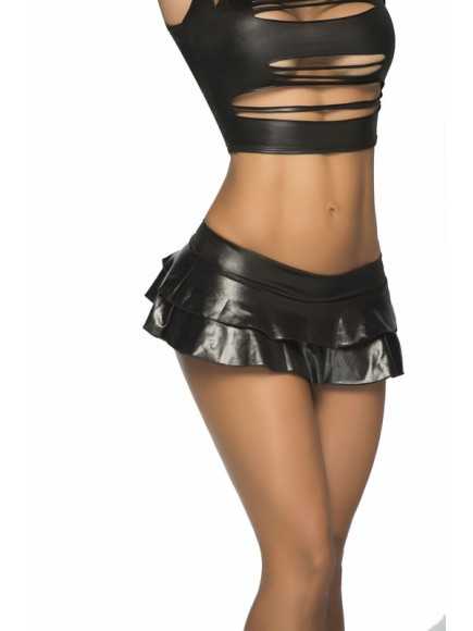 Jupette double fronce Wet  Black - MAL5022WBK