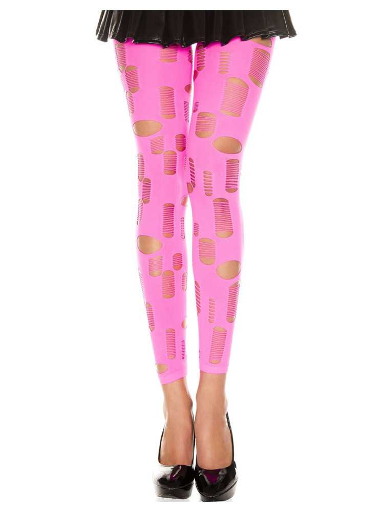 Legging rose fluo ajouré petits et grands trous - MH35472NEP