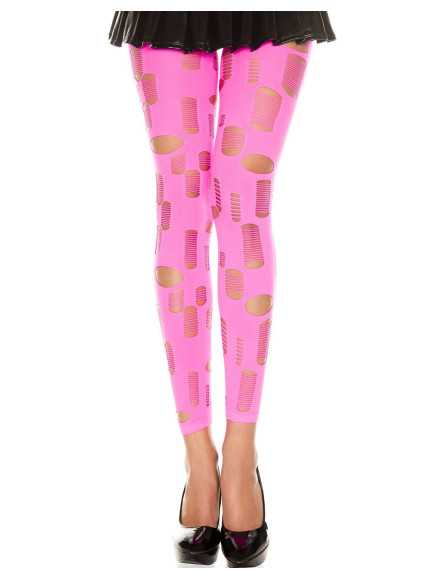 Legging rose fluo ajouré petits et grands trous - MH35472NEP