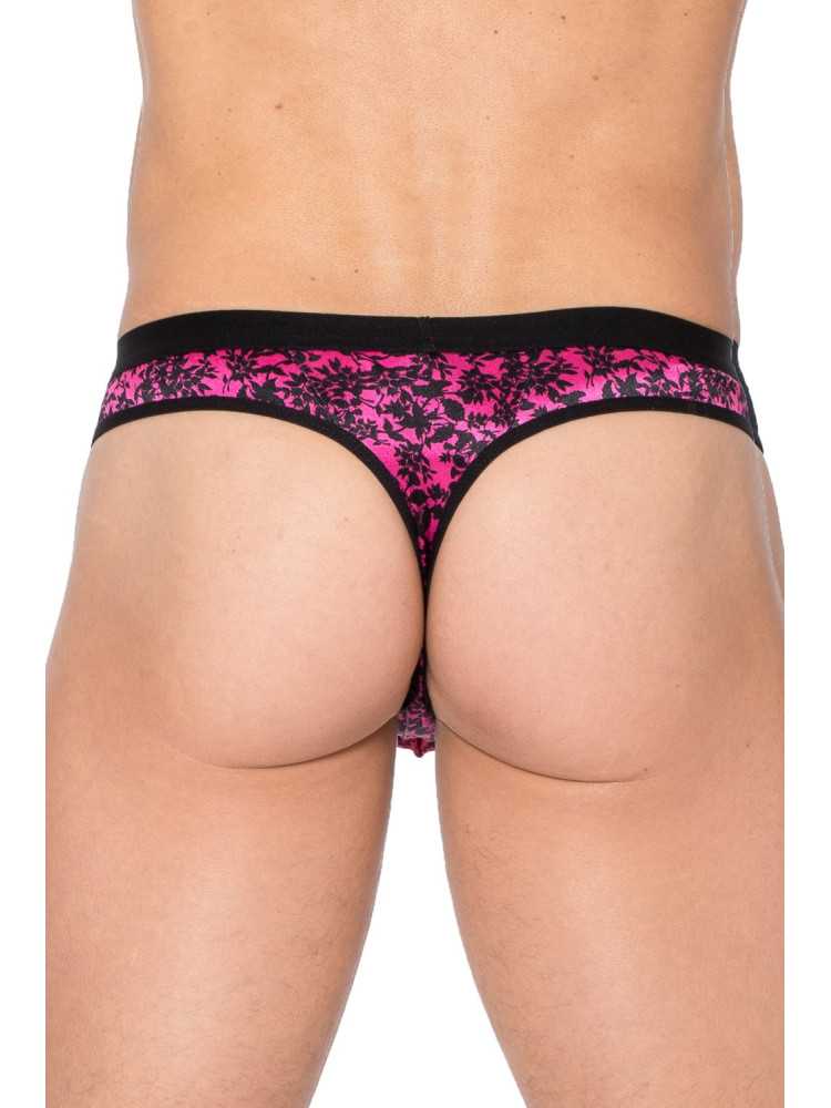 String imprimé rose et noir New Look - LM2299-02PKB