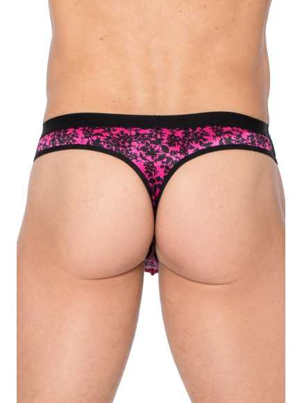 String imprimé rose et noir New Look - LM2299-02PKB