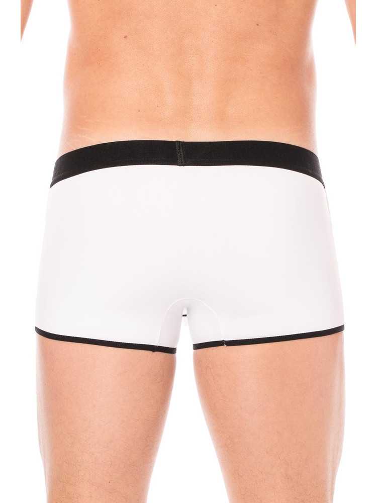 Mini-Pants blanc échancré avec zip - LM2003-68WHT