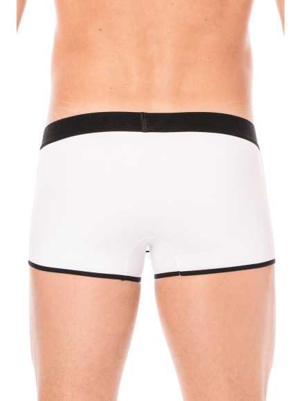 Mini-Pants blanc échancré avec zip - LM2003-68WHT