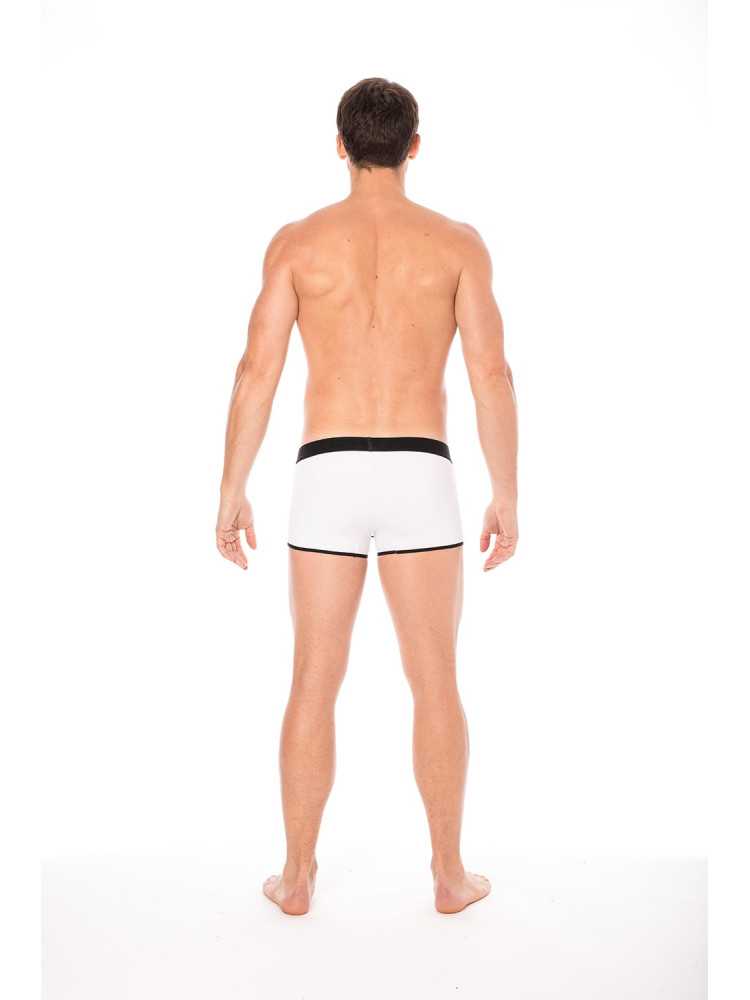 Mini-Pants blanc échancré avec zip - LM2003-68WHT