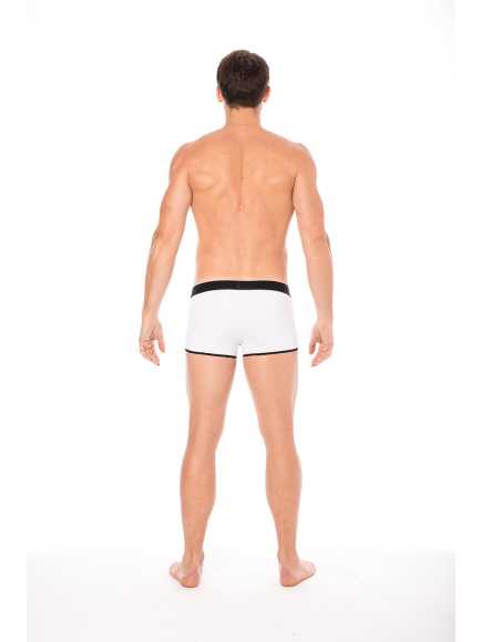 Mini-Pants blanc échancré avec zip - LM2003-68WHT