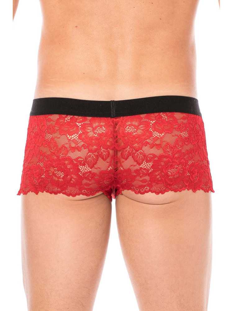 Boxer rouge en dentelle délicate - LM2006-67RED