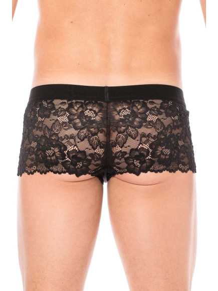Boxer noir en dentelle délicate - LM2006-67BLK