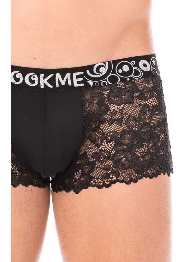 Boxer noir en dentelle délicate - LM2006-67BLK