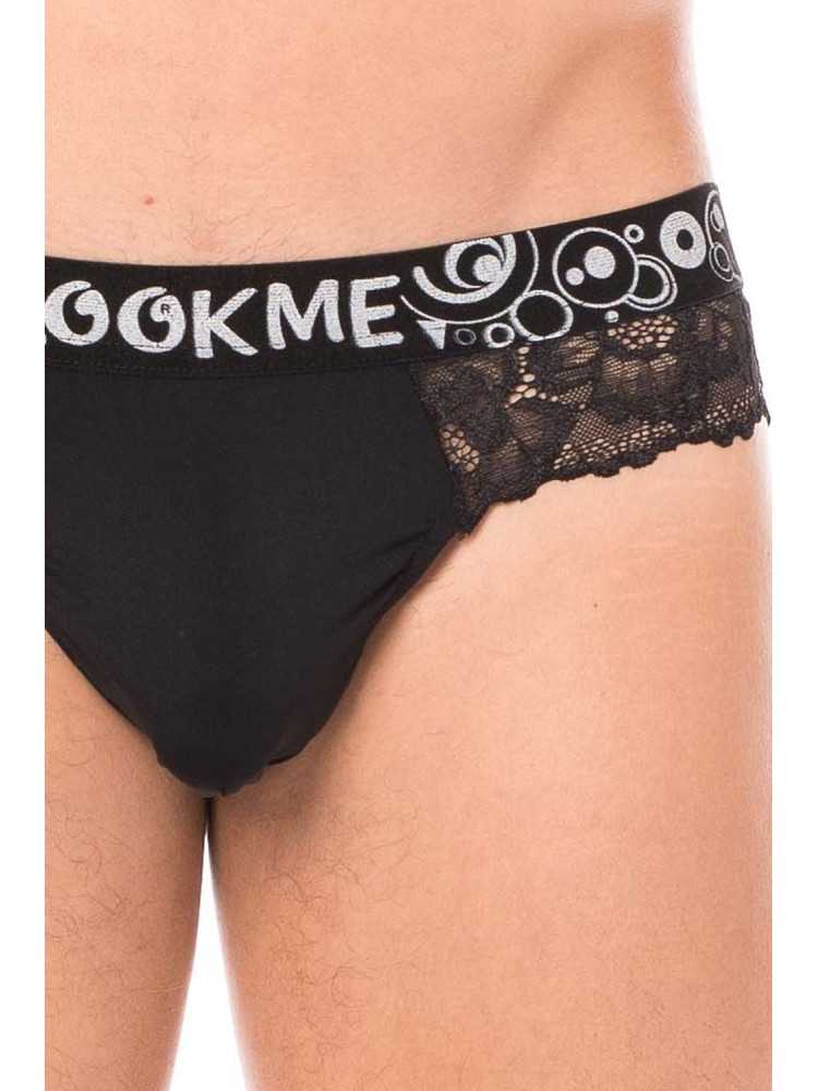 String noir en dentelle délicate - LM2006-57BLK