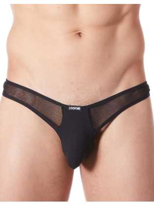 String noir sexy avec fine résille - LM805-57BLK