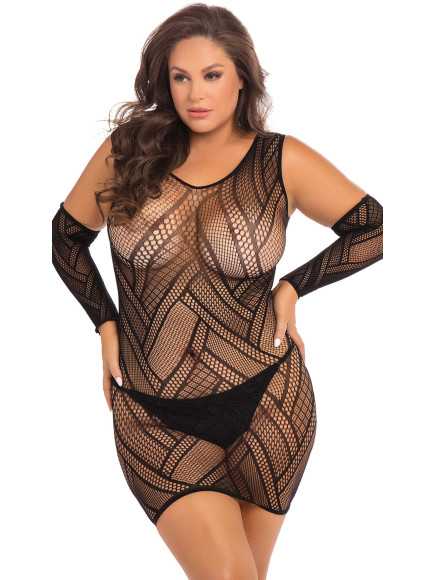 Robe avec mitaines grande taille - REN7085XBLK