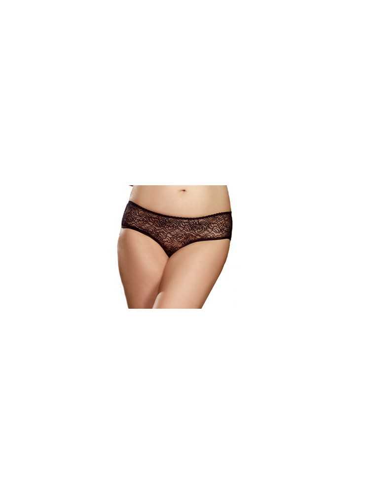 Panty taille basse, ouvert, fronces au dos - DG1300XBLK