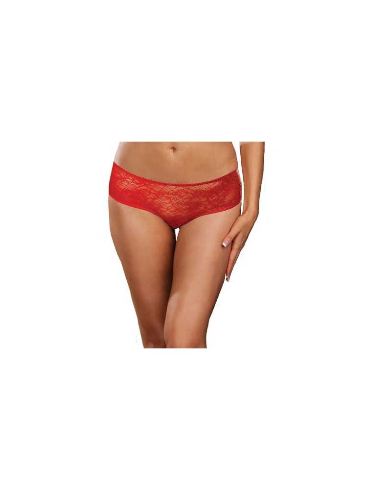 Panty taille basse, ouvert, fronces au dos - DG1300XRED