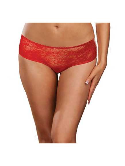 Panty taille basse, ouvert, fronces au dos - DG1300XRED