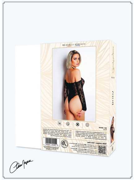 Body résille noire manches longues - Le Numéro 5 - Collection Body - CM98006