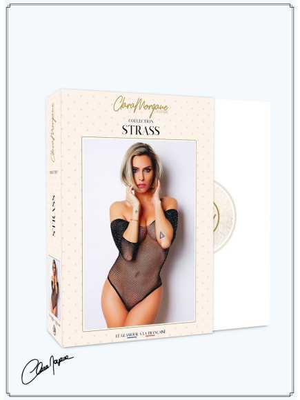 Body noir avec manches 3/4 - Le Numéro 2 - Collection Strass - CM98003