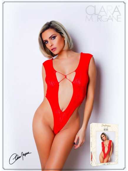 Body Rouge avec décolleté plongeant - Le Numéro 2 - Collection Body - CM98002