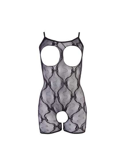 Combinaison short en résille noire - R2550113