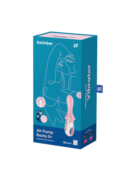 Vibromasseur anal gonflant connecté rose USB Air Pump Booty 5 Satisfyer - CC597803
