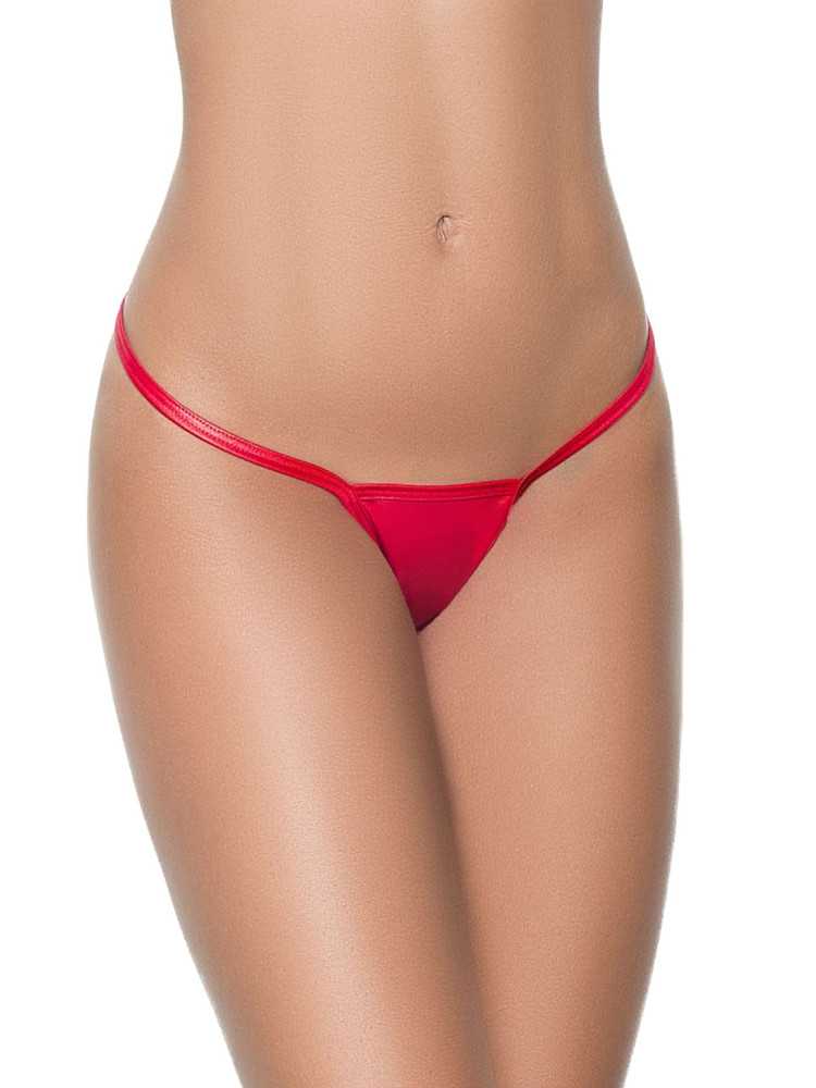 String ficelle en Y wetlook rouge - MAL1048WRD